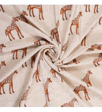 Cream Giraffe Fringed Woven Throw Blanket