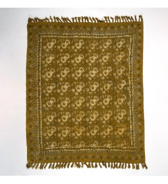 Olive Green Botanical Tassel Woven Throw Blanket