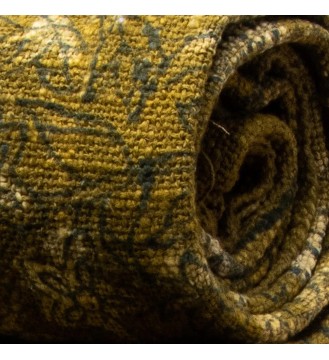 Olive Green Botanical Tassel Woven Throw Blanket