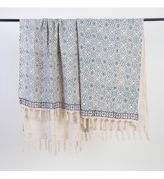 Seafoam tile-trimmed tassel...