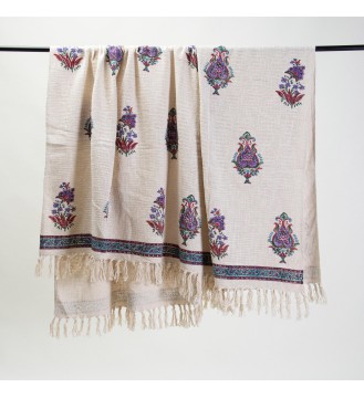 Cream Floral Badge Tassel...