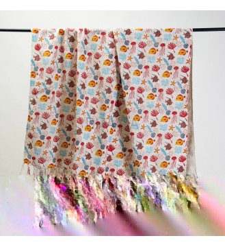 Cream Undersea Tassel Woven...