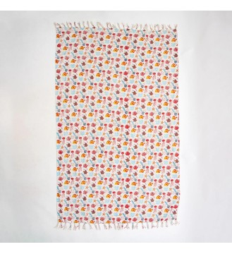 Cream Undersea Tassel Woven Throw Blanket