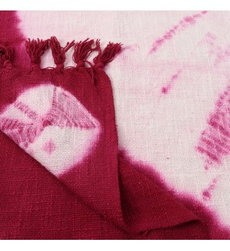 Cranberry Blush Tie-Dye Tassel Woven Throw Blanket