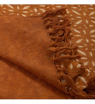 Caramel Starburst Tassel Woven Throw Blanket